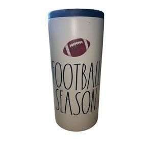 NEW Rae Dunn Slim Can Cooler‎ FOOTBALL Insulated Stainless Steel 12oz